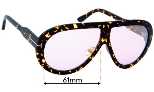 Tom Ford Troy TF836 Replacement Sunglass Lenses 61mm 