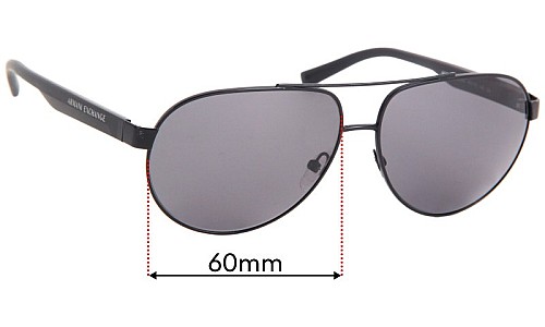 Sunglass Fix Replacement Lenses for Armani Exchange AX 2022/S - 60mm Wide 