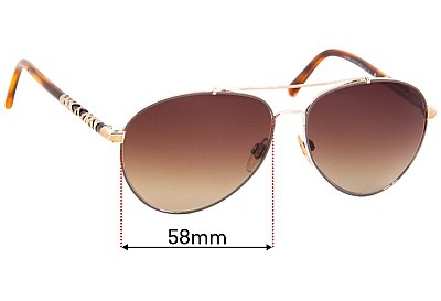 Burberry B 3089 Replacement Lenses 58mm wide 