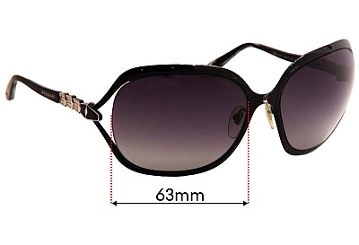Bvlgari 6037-B Lentes de Repuesto 63mm wide 