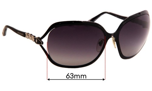 Sunglass Fix Lentes de Repuesto para Bvlgari 6037-B - 63mm Wide 