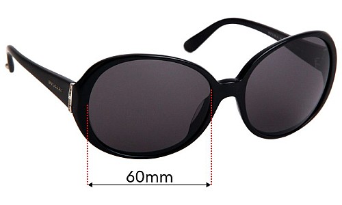 Sunglass Fix Lentes de Repuesto para Bvlgari 8070-B-A - 60mm Wide 