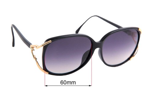 Sunglass Fix Replacement Lenses for Christian Dior 2689A - 60mm Wide 