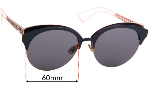 Sunglass Fix Ersatzgläser für Christian Dior Diorama Club - 60mm Wide 