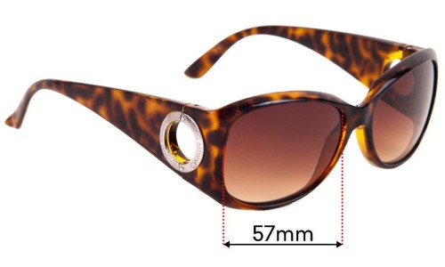 Sunglass Fix Ersatzgläser für Christian Dior Unknown Model - 57mm Wide Sunglass Fix Ersatzgläser für Christian Dior Unknown Model - 57mm Wide