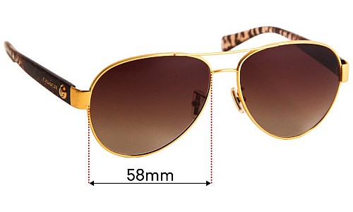 Sunglass Fix Ersatzgläser für Coach HC7063 - 58mm Wide 