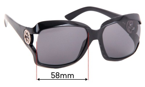 Sunglass Fix Replacement Lenses for Gucci GG2598 - 58mm Wide 