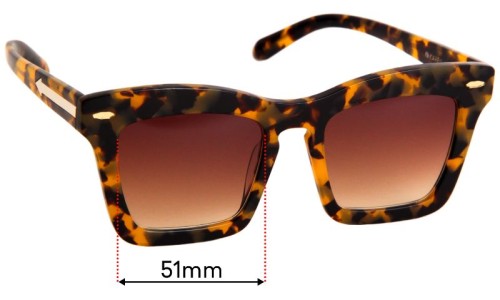 Sunglass Fix Replacement Lenses for Karen Walker Banks - 51mm Wide 