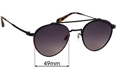 Oliver Peoples OV1223ST Watts Sun  Replacement Lenses 49mm wide 