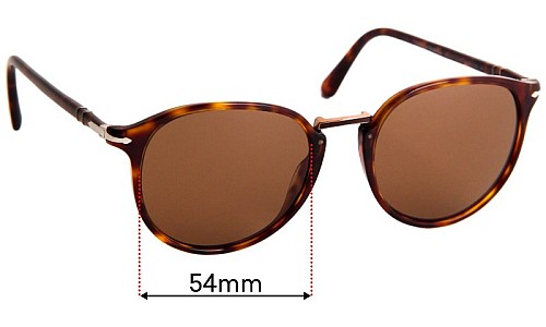 Sunglass Fix Lentilles de Remplacement pour Persol Typewriter Edition 3210-S - 54mm Wide Persol Typewriter Edition 3210-S Lentilles de Remplacement 54mm wide
