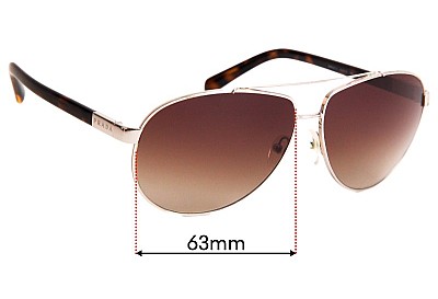 Prada SPR67O Lentilles de Remplacement 63mm wide 