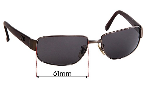 Sunglass Fix Lentes de Repuesto para Ray-Ban RB3189 Leather II - 61mm Wide 