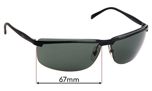 Sunglass Fix Replacement Lenses for Ray-Ban RB3308 - 67mm Wide 