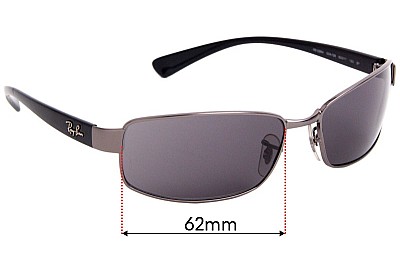 Ray-Ban RB3364 Replacement Lenses 62mm wide 