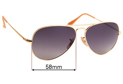 Ray-Ban RB3689 Aviator Metal II Lentes de Repuesto 58mm wide 
