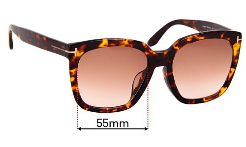 Sunglass Fix Replacement Lenses for Tom Ford Amarra TF502-F - 55mm Wide Tom Ford Amarra TF502-F Replacement Lenses 55mm wide