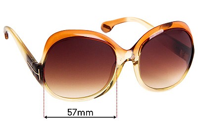 Tom Ford Marcella TF5095 Lentilles de Remplacement 57mm wide 