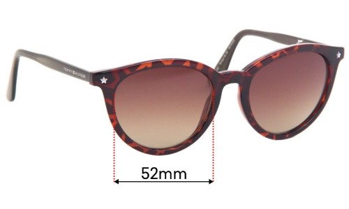Sunglass Fix Lentes de Repuesto para Tommy Hilfiger TH Sun Rx 36  - 52mm Wide 