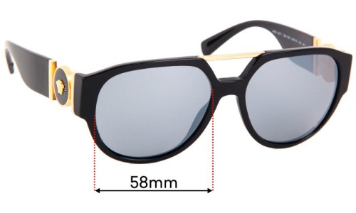 Sunglass Fix Replacement Lenses for Versace VE 4371  - 58mm Wide 