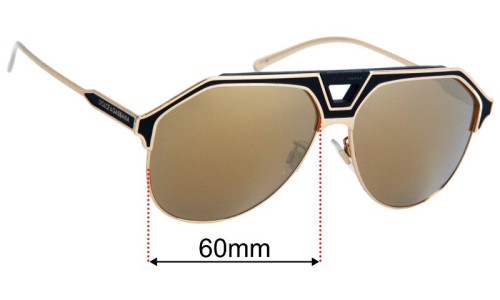 Dolce & Gabbana DG2257 Replacement Lenses 60mm wide 