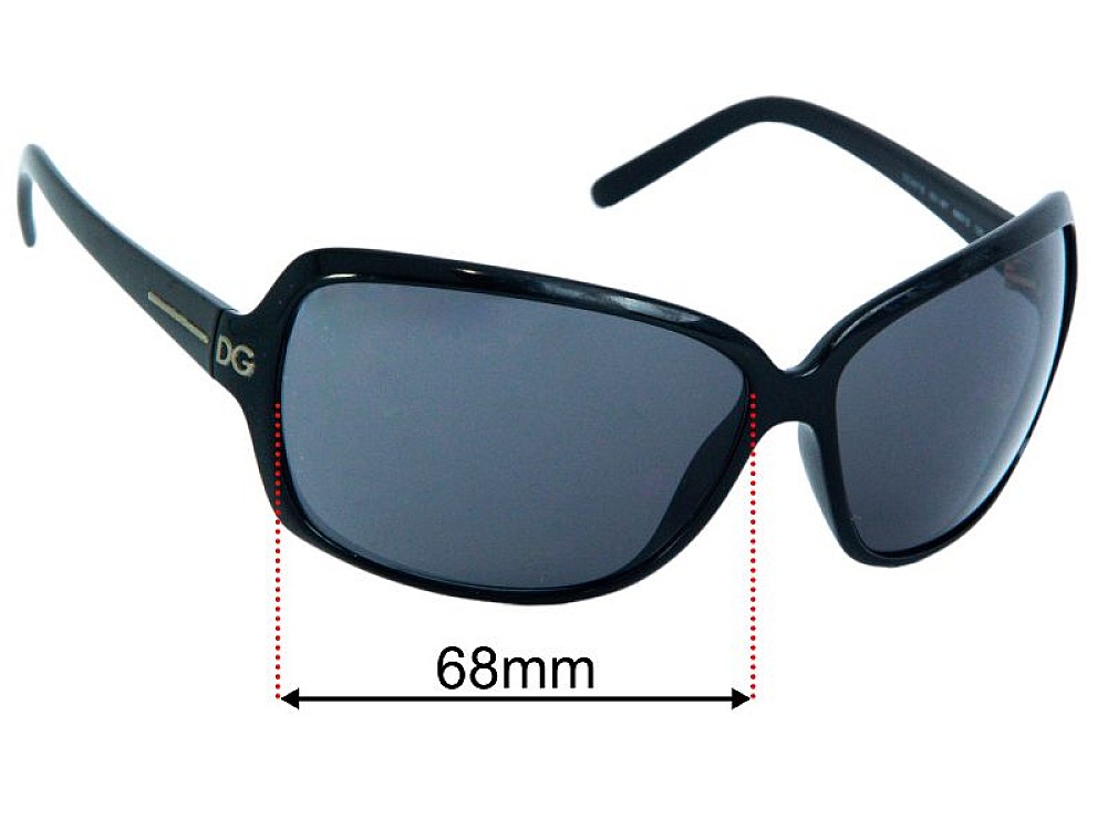 Sunglass Fix Lentilles de Remplacement pour Dolce & Gabbana DG6016 - 68mm Wide - Side View Sunglass Fix Lentilles de Remplacement pour Dolce & Gabbana DG6016 - 68mm Wide - Side View