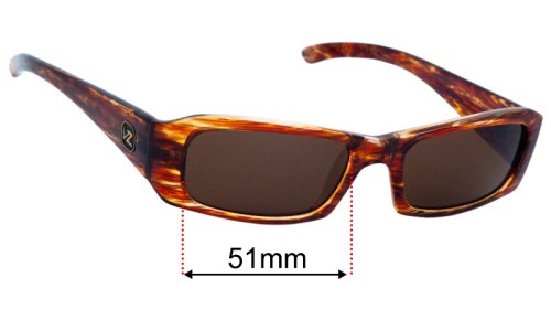 Von Zipper Philo Replacement Lenses 51mm wide - Side View 