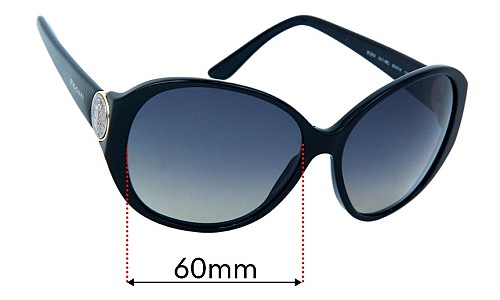 Bvlgari 8084 Replacement Lenses 60mm wide 