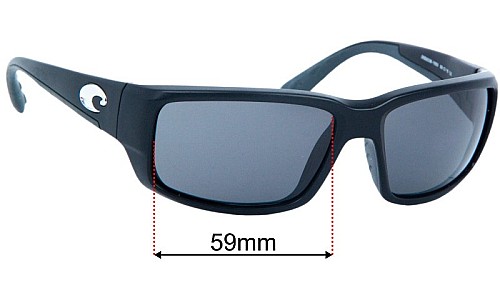 Costa Del Mar Fantail Lentes de Repuesto 59mm wide 