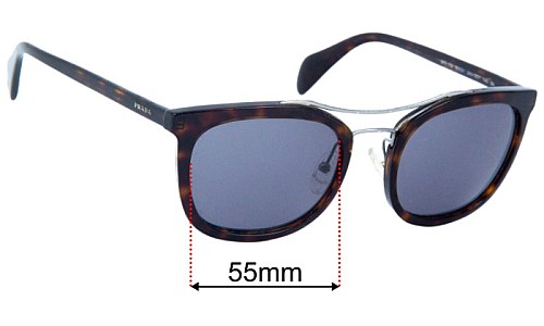 Prada SPR17Q Replacement Lenses 55mm wide 