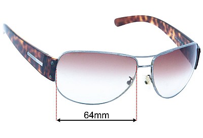 Prada SPR52G & PR52GS Replacement Lenses 64mm wide 