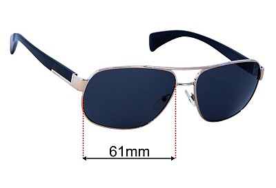 Prada SPR52P & PR52PS Lentilles de Remplacement 61mm wide 