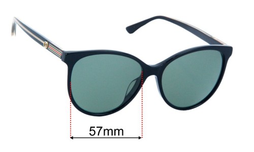 Gucci GG0377SK Replacement Lenses 57mm wide 
