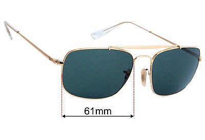Ray-Ban RB3560 The Colonel Replacement Lenses 61mm wide 