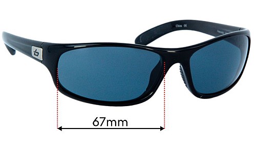 Bolle Anaconda Newer Style rounded rectangle shape Lentes de Repuesto 67mm wide 