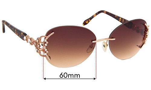 Sunglass Fix Lentes de Repuesto para Caviar 6856 - 60mm Wide Caviar 6856 Lentes de Repuesto 60mm wide
