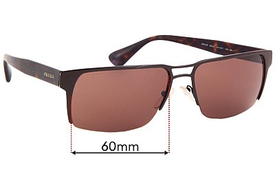 Prada SPR52R Replacement Lenses 60mm wide 