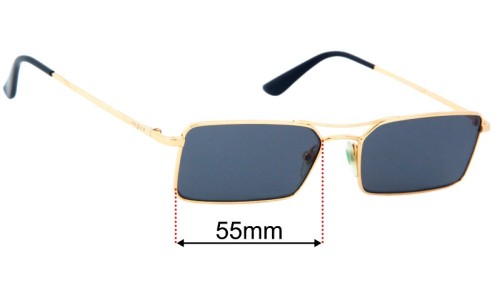 Vogue  VO4106-SM Replacement Lenses 55mm wide - Side View 