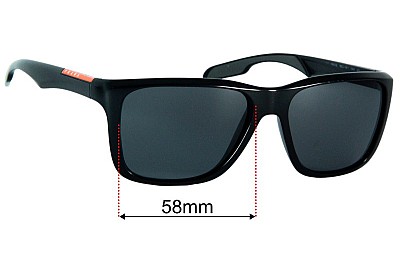 Prada SPS04O Replacement Lenses 58mm wide 