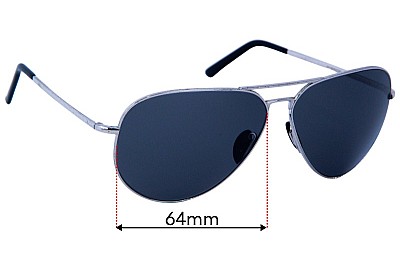 Porsche P 8508 Replacement Lenses 64mm wide 