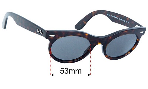 Sunglass Fix Replacement Lenses for Ray-Ban RB2242 Wayfarer Oval - 53mm Wide 