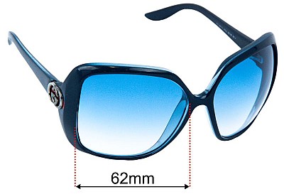 Gucci GG3167/S Replacement Lenses 62mm wide 