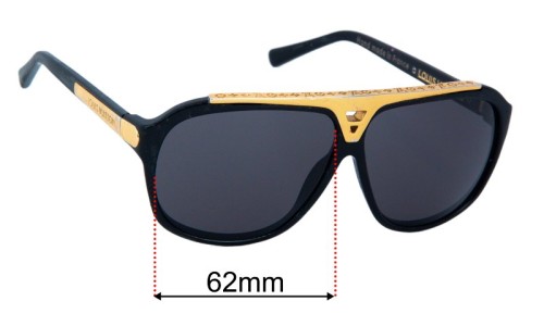 Louis Vuitton  Z0105W Replacement Lenses 62mm wide 