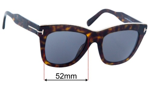 Sunglass Fix Replacement Lenses for Tom Ford Julie TF685 - 52mmm Wide Tom Ford FT0685 Julie Replacement Lenses 52mm Wide