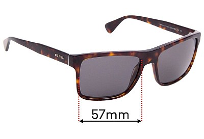 Prada SPR01S & PR01SS Replacement Lenses 57mm wide 