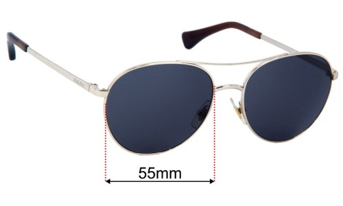 Sunglass Fix Replacement Lenses for Ralph Lauren RA4135 - 55mm Wide 