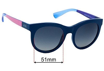 Armani Exchange AX 4053S  Replacement Lenses 51mm wide 