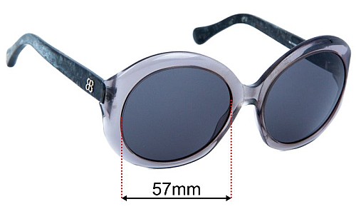 Sunglass Fix Replacement Lenses for Balenciaga BAL 0123/S - 57mm wide 