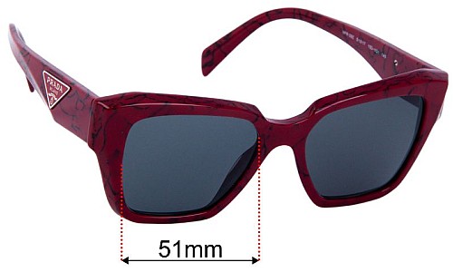Sunglass Fix Replacement Lenses for Prada VPR09Z - 51mm wide 