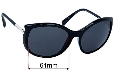 Prada SPR09N & PR09NS Replacement Lenses 61mm wide 