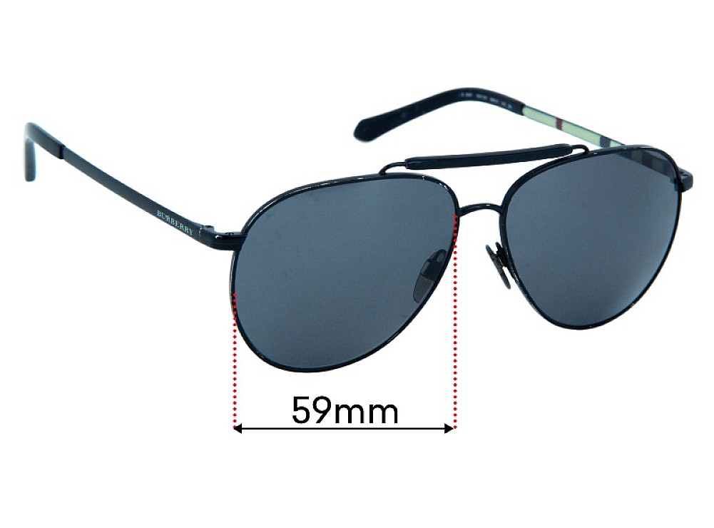 Sunglass Fix Replacement Lenses for Burberry B 3097 - 59mm Wide Sunglass Fix Replacement Lenses for Burberry B 3097 - 59mm Wide